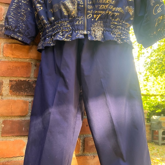 Vintage Mureli jump suite navy and gold jacket with pants - Picture 2 of 10